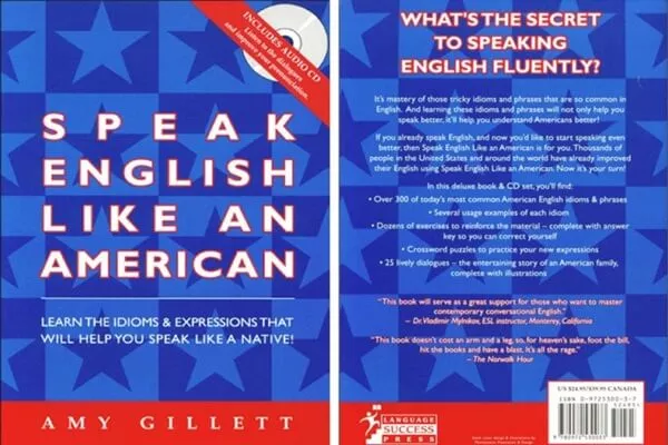Mặt trước và mặt sau của cuốn Speak English like an American